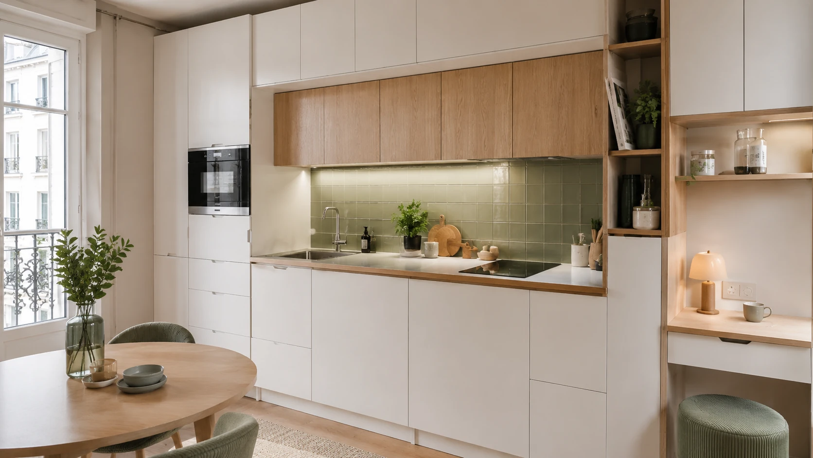 Cuisine compacte intégrée dans une petite surface